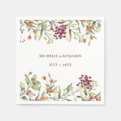 Serviette En Papier Mariage de prairie fleur sauvage (Devant)