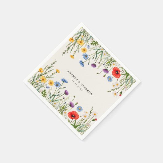 Serviette En Papier Mariage de prairie sauvage de printemps (Coin)