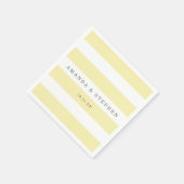 Serviette En Papier Mariage de rayures jaune chic (Coin)