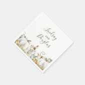 Serviette En Papier Mariage de récolte d'automne des Citrouilles blanc (Coin)
