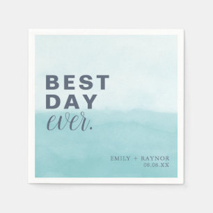 Serviette En Papier Mariage de rêve aquarelle Beachy Blues
