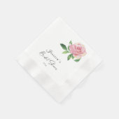 Serviette En Papier Mariage de Rose (Coin)