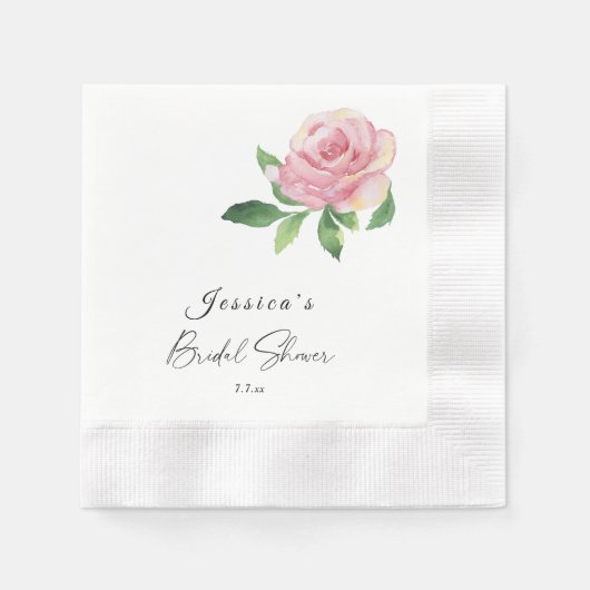 Serviette En Papier Mariage de Rose (Devant)