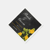 Serviette En Papier Mariage de rose jaune noir et marigold (Coin)