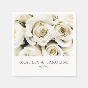 Serviette En Papier Mariage de Roses blanches