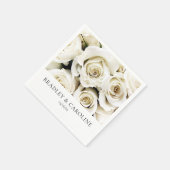 Serviette En Papier Mariage de Roses blanches (Coin)