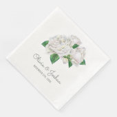 Serviette En Papier Mariage de Roses blanches (Coin)