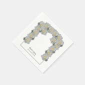 Serviette En Papier Mariage de Roses blanches (Coin)