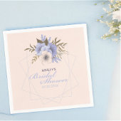 Serviette En Papier Mariage de roses géométriques pastel violet pêche 