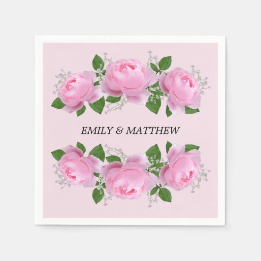 Serviette En Papier Mariage de roses parfumées (Devant)