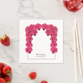 Serviette En Papier Mariage de roses roses rustiques (En situation)