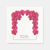 Serviette En Papier Mariage de roses roses rustiques (Devant)