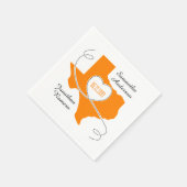 Serviette En Papier Mariage de ruban Orange Texas Curling Date (Coin)