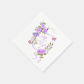 Serviette En Papier Mariage de ruban Rose violet (Coin)