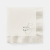 Serviette En Papier Mariage de script chic et élégant (Devant)