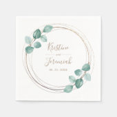 Serviette En Papier Mariage de script de café Eucalyptus moderne (Devant)