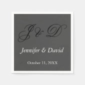 Serviette En Papier Mariage de script de calligraphie attrayant (Devant)