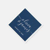 Serviette En Papier Mariage de script de calligraphie couleur modifiab (Coin)