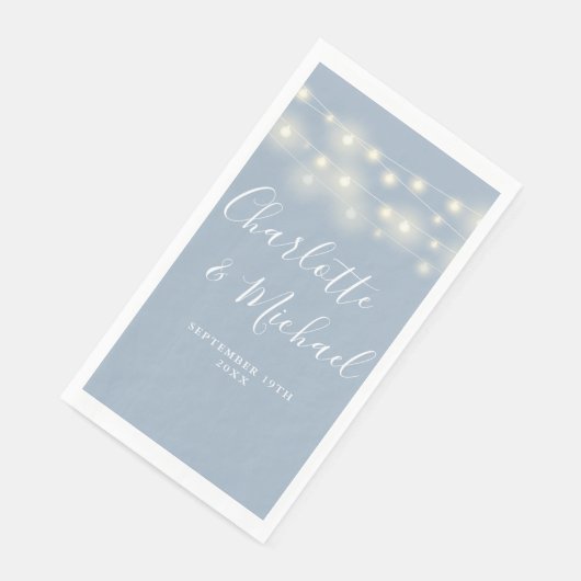 Serviette En Papier Mariage de script de signature bleu foncé (Coin)