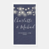Serviette En Papier Mariage de script de signature bleu marine (Devant)