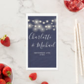 Serviette En Papier Mariage de script de signature bleu marine (En situation)
