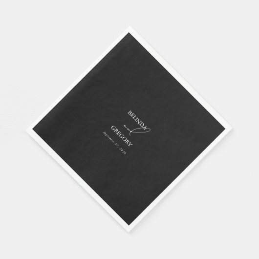 Serviette En Papier Mariage de script de signature de calligraphie noi (Coin)