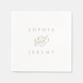 Serviette En Papier Mariage de script élégant (Devant)