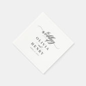 Serviette En Papier Mariage de script élégant classique (Coin)