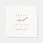 Serviette En Papier Mariage de script élégant et moderne (Devant)