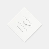 Serviette En Papier Mariage de script élégant et moderne (Coin)