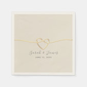 Serviette En Papier Mariage de script Gold (Devant)