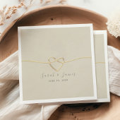 Serviette En Papier Mariage de script Gold