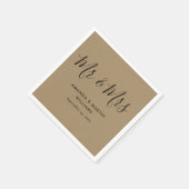 Serviette En Papier Mariage de script Kraft moderne simple (Coin)