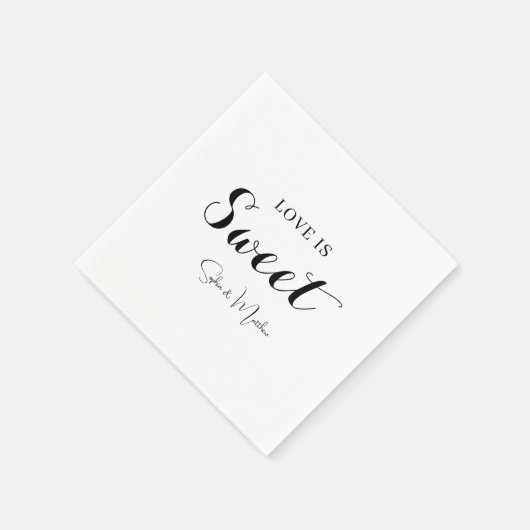 Serviette En Papier Mariage de script manuscrit (Coin)