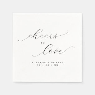 Serviette En Papier Mariage de script minimaliste pour l'amour