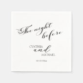 Serviette En Papier Mariage de script moderne "La nuit d'avant" (Devant)