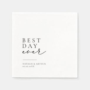 Serviette En Papier Mariage de script moderne minimaliste