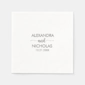 Serviette En Papier Mariage de script moderne Silver Grey (Devant)