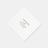Serviette En Papier Mariage de script moderne Silver Grey (Coin)
