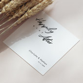 Serviette En Papier Mariage de script noir classique 'Heureux toujours