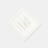 Serviette En Papier Mariage de script romantique simple or (Coin)