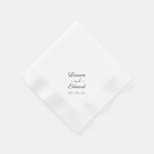 Serviette En Papier Mariage de script rustique élégant (Coin)