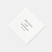 Serviette En Papier Mariage de script simple Black Modern (Coin)