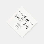 Serviette En Papier Mariage de script simple 'notre histoire d'amour' (Coin)