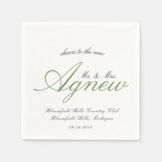 Serviette En Papier Mariage de septembre 2 (Devant)