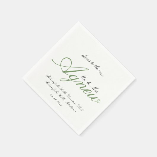 Serviette En Papier Mariage de septembre 2 (Coin)