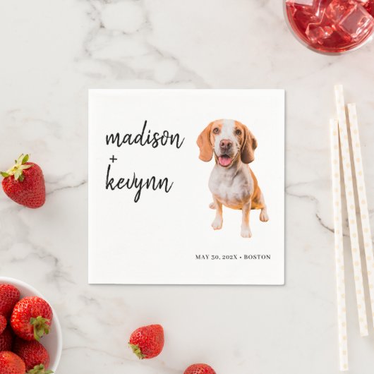 Serviette En Papier Mariage de serviettes de chien (En situation)