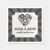 Serviette En Papier Mariage de serviettes Steampunk Coeurs Mariages Co (Devant)