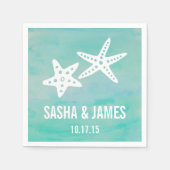 Serviette En Papier Mariage de Starfish Aqua Beach (Devant)