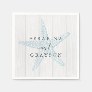 Serviette En Papier Mariage de Starfish Rustic Beach